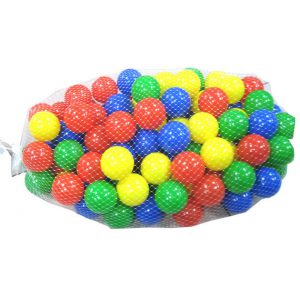 100 כדורי משחק צבעוניים בשק רשת