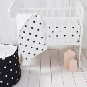 סט מצעים לעריסת תינוק – שחור לבן – מיננה