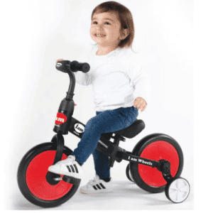 אופני איזון 2 ב 1 – עם גלגלי עזר ופדלים – I AM – אדום