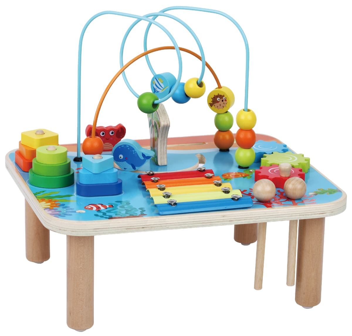 שולחן פעילות מעץ לתינוקות – פיט טויס