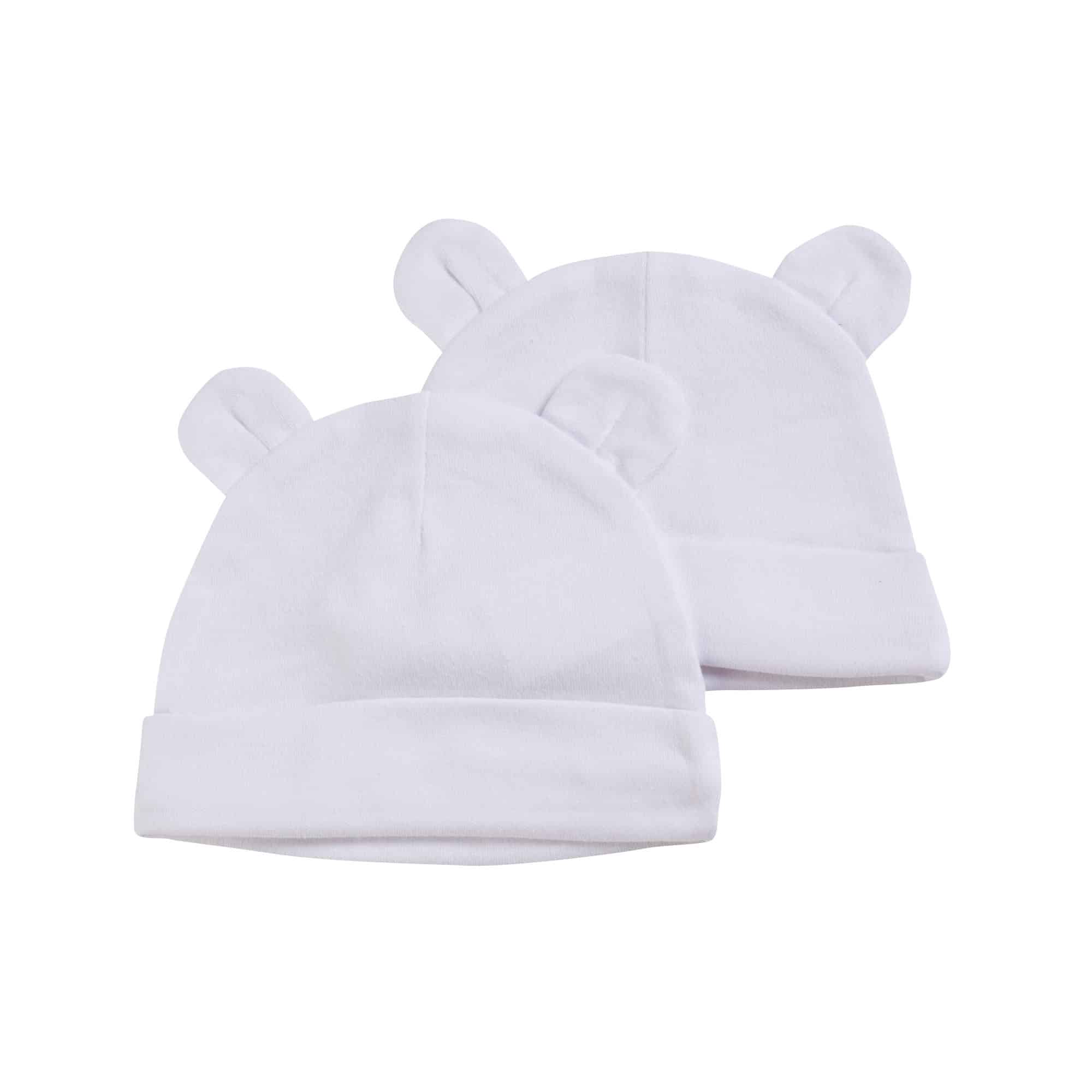 זוג כובעים דובי – לבן – Lorens